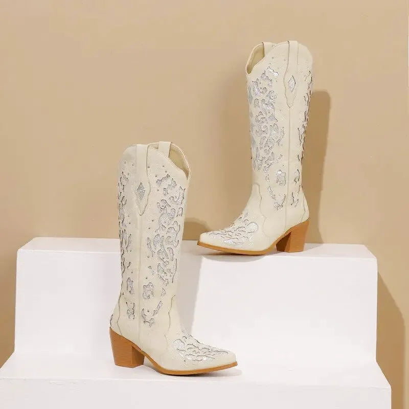 BERNARDA Botas Vaqueras Para Mujer - Yehaw | Blanco - Yehaw