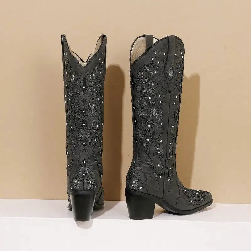 BERNARDA Botas Vaqueras Para Mujer - Yehaw | Negro - Yehaw