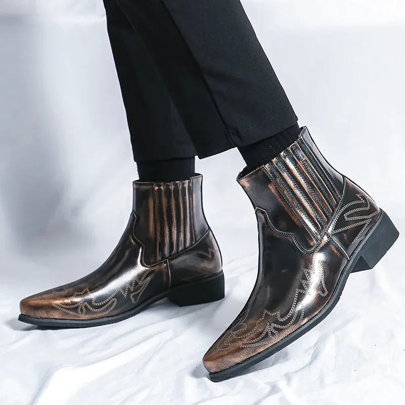 NACHO Botines Vaqueras Para Hombre - Yehaw | Oro - Yehaw