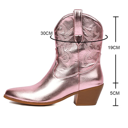 CARLA Botines Vaqueras Para Mujer - Yehaw | Rosa - Yehaw 