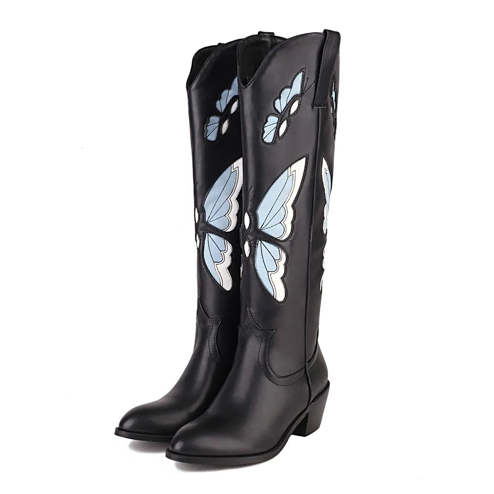 CLARA Botas Vaqueras Para Mujer - Yehaw | Negro/Azul - Yehaw 