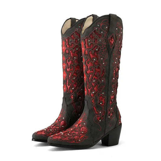 Botas Rvaqueras Rojas Altas Botas Vaqueras Rojas – Yehaw