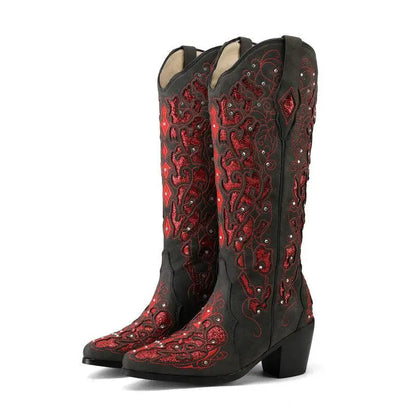 BERNARDA Botas Vaqueras Para Mujer - Yehaw | Rojo - Yehaw 