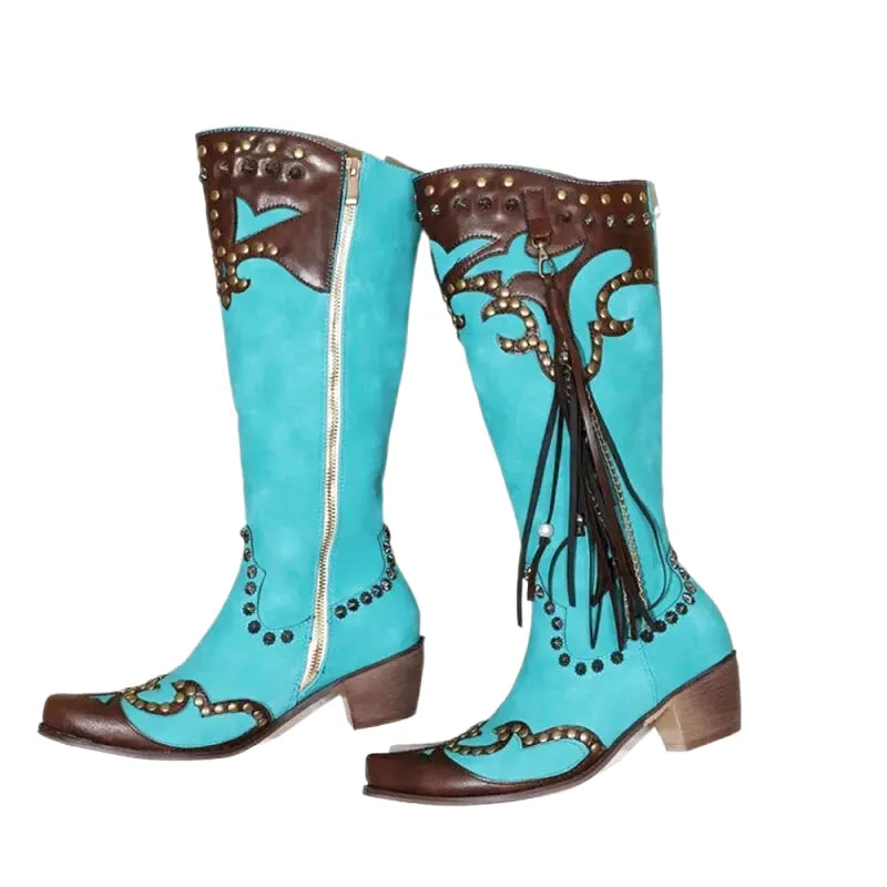 ADELA Botas Vaqueras Para Mujer - Yehaw | Turquesa - Yehaw 