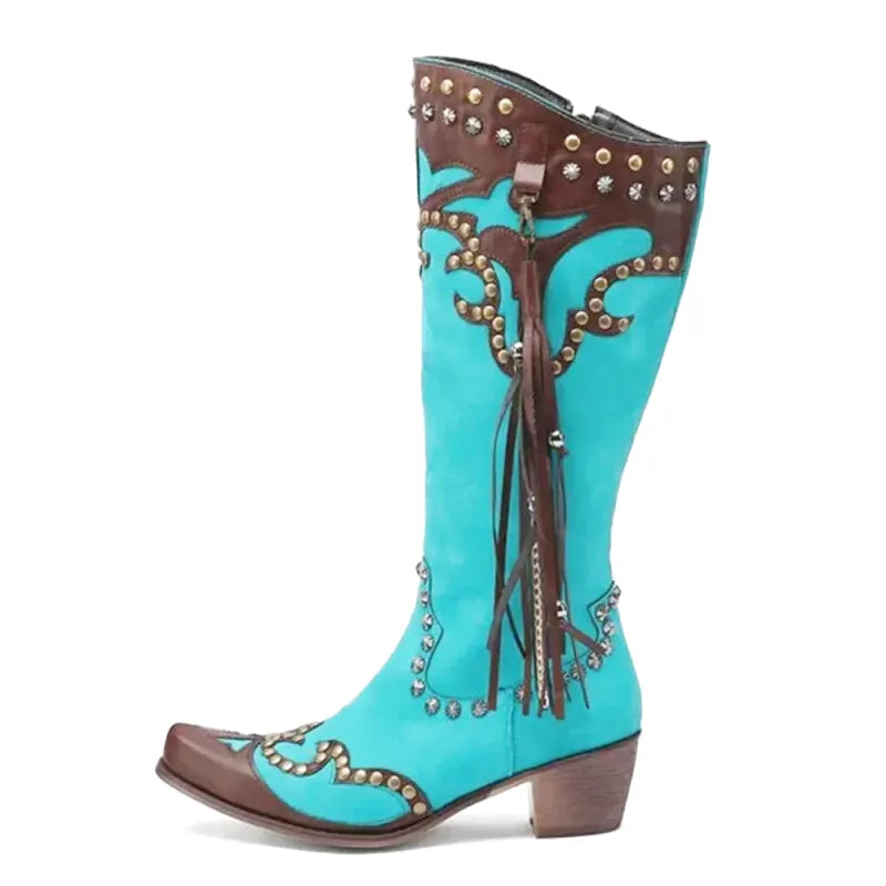 ADELA Botas Vaqueras Para Mujer - Yehaw | Turquesa - Yehaw 