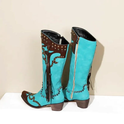 ADELA Botas Vaqueras Para Mujer - Yehaw | Turquesa - Yehaw 