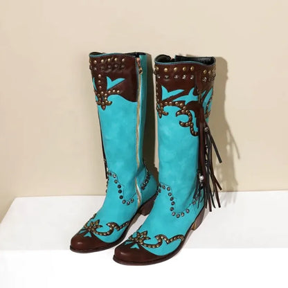 ADELA Botas Vaqueras Para Mujer - Yehaw | Turquesa - Yehaw 