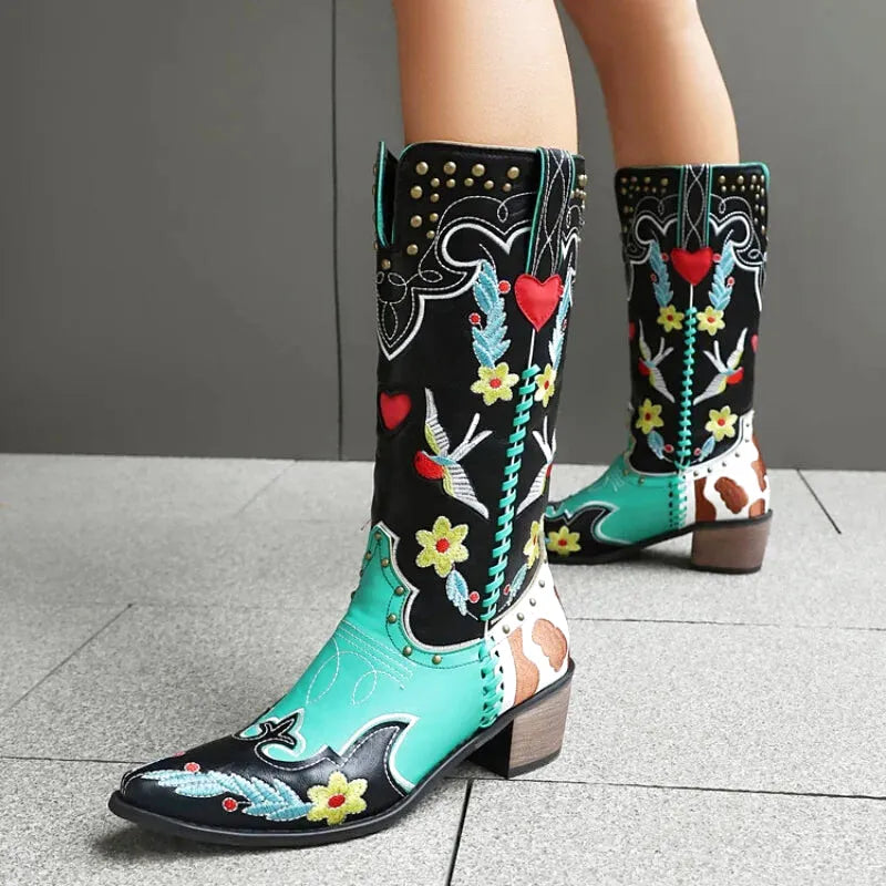 ADELAIDE Botas Vaqueras Para Mujer - Yehaw | Multicolor - Yehaw 