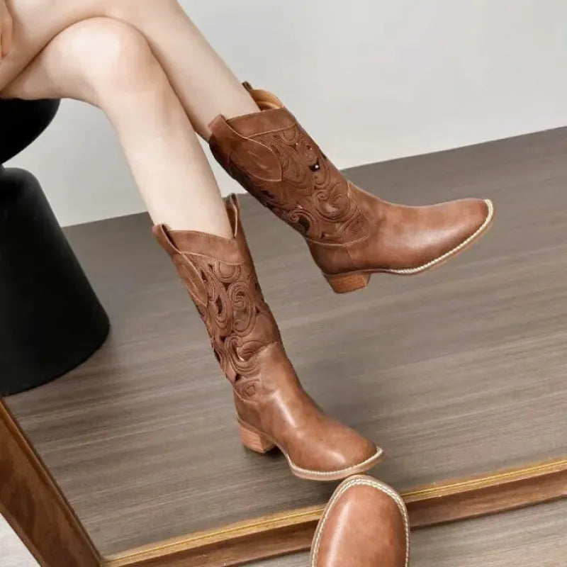 ANGELICA Botas Vaqueras Para Mujer - Yehaw | Cafe - Yehaw 