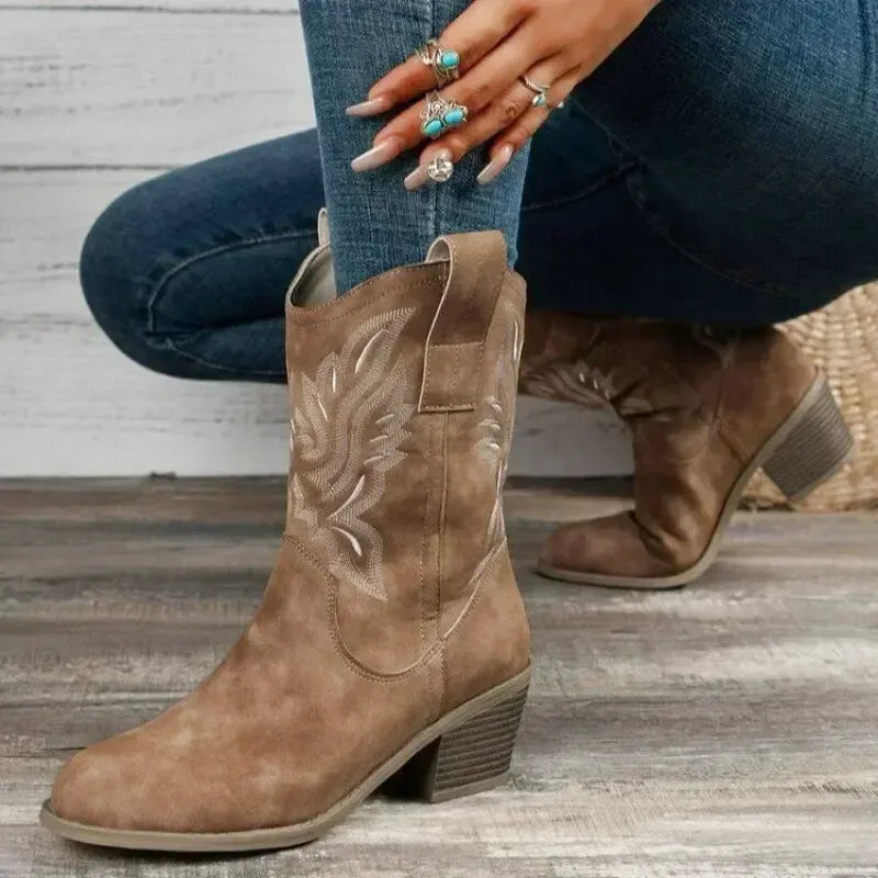 BARBARA Botines Vaqueras Para Mujer - Yehaw | Cafe - Yehaw 