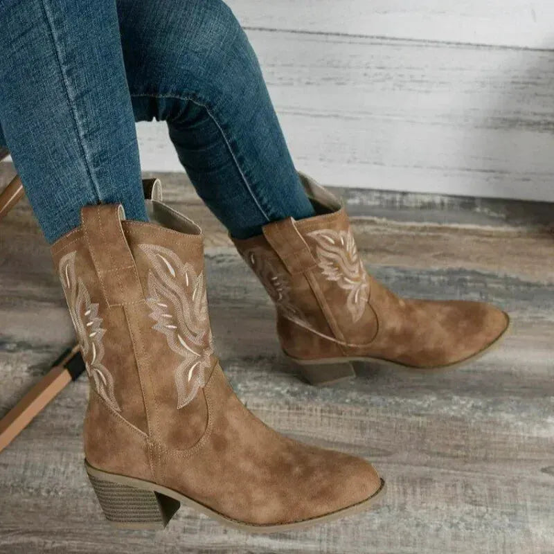 BARBARA Botines Vaqueras Para Mujer - Yehaw | Cafe - Yehaw 