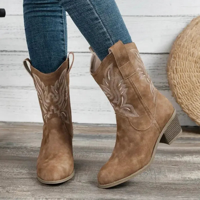 BARBARA Botines Vaqueras Para Mujer - Yehaw | Cafe - Yehaw 
