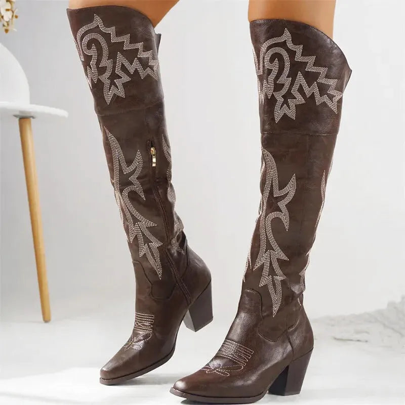 BEATRIZ Botas Vaqueras Para Mujer - Yehaw | Cafe - Yehaw 
