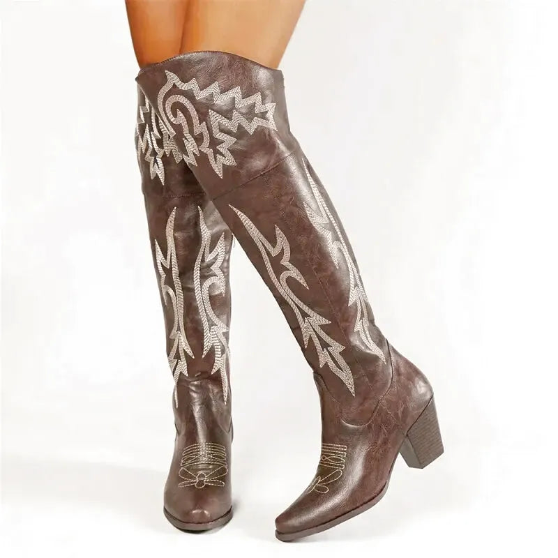BEATRIZ Botas Vaqueras Para Mujer - Yehaw | Cafe - Yehaw 