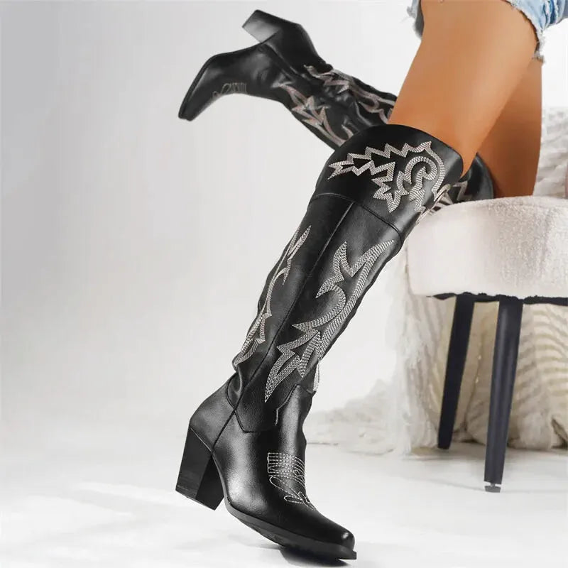 BEATRIZ Botas Vaqueras Para Mujer - Yehaw | Negro - Yehaw 