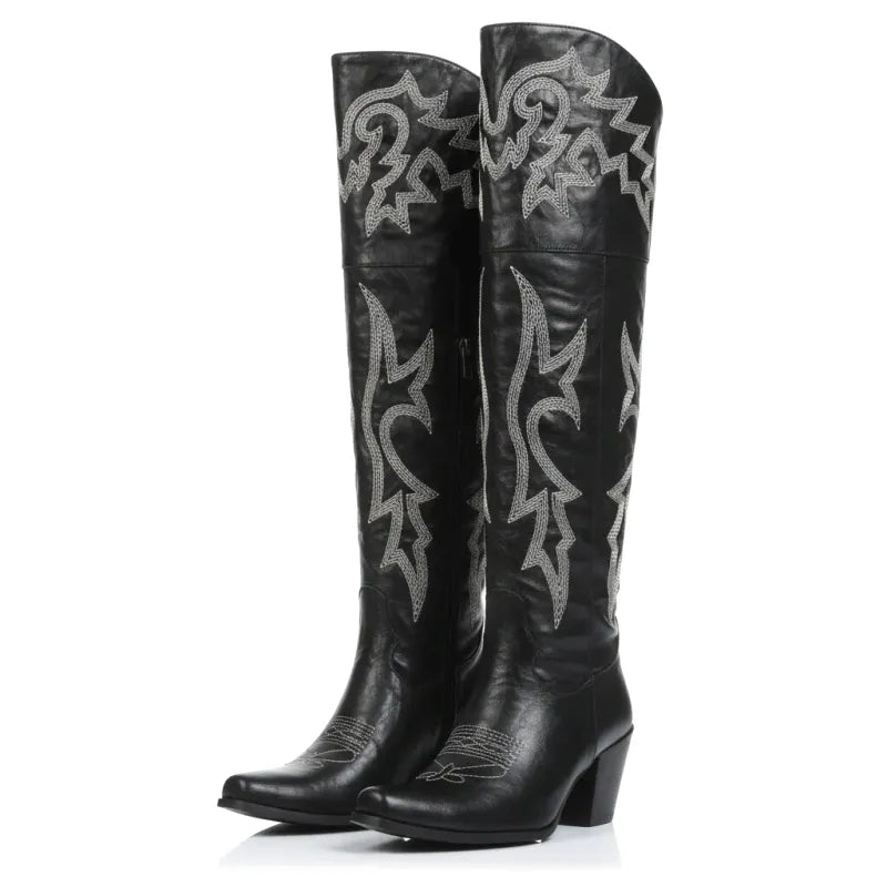 BEATRIZ Botas Vaqueras Para Mujer - Yehaw | Negro - Yehaw 