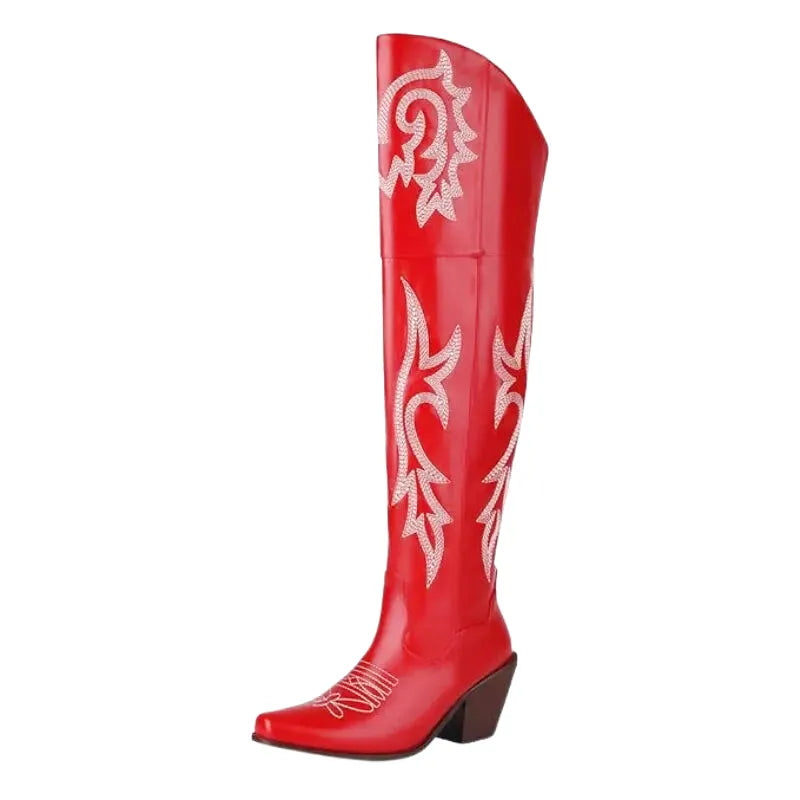 BEATRIZ Botas Vaqueras Para Mujer - Yehaw | Rojo - Yehaw 