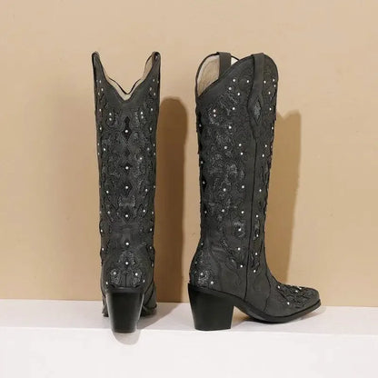 BERNARDA Botas Vaqueras Para Mujer - Yehaw | Negro - Yehaw 