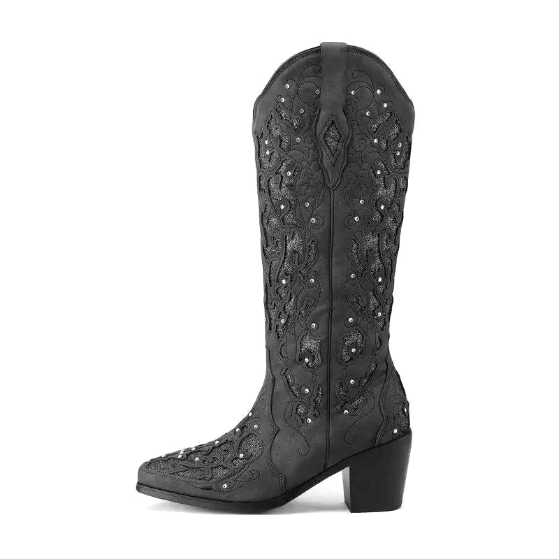BERNARDA Botas Vaqueras Para Mujer - Yehaw | Negro - Yehaw 