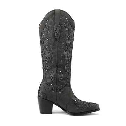 BERNARDA Botas Vaqueras Para Mujer - Yehaw | Negro - Yehaw 