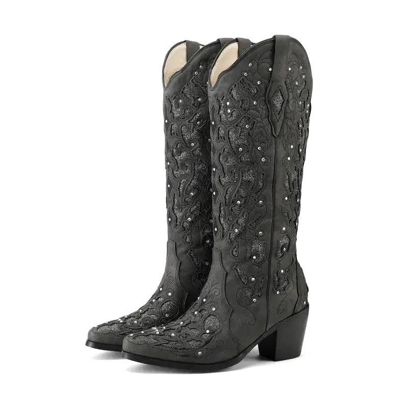 BERNARDA Botas Vaqueras Para Mujer - Yehaw | Negro - Yehaw 