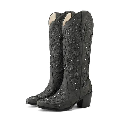 BERNARDA Botas Vaqueras Para Mujer - Yehaw | Negro - Yehaw 