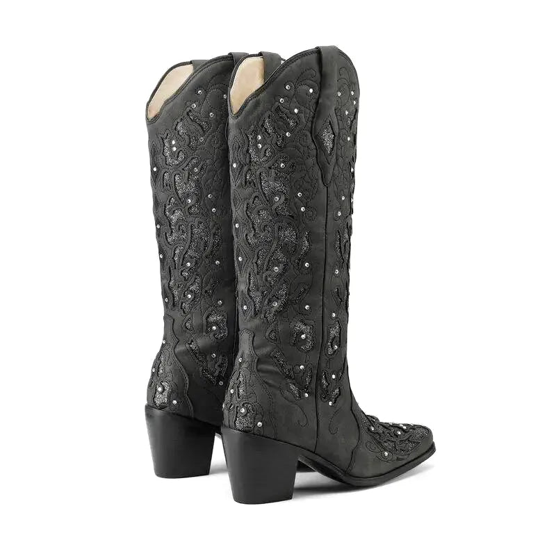 BERNARDA Botas Vaqueras Para Mujer - Yehaw | Negro - Yehaw 