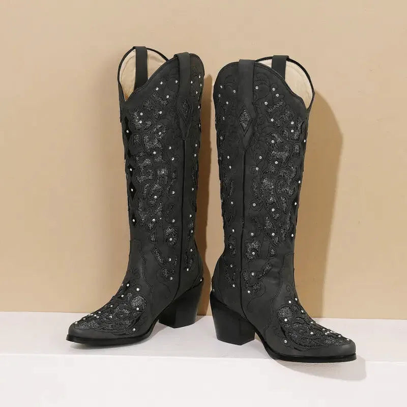 BERNARDA Botas Vaqueras Para Mujer - Yehaw | Negro - Yehaw 