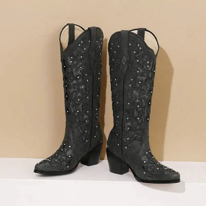 BERNARDA Botas Vaqueras Para Mujer - Yehaw | Negro - Yehaw 