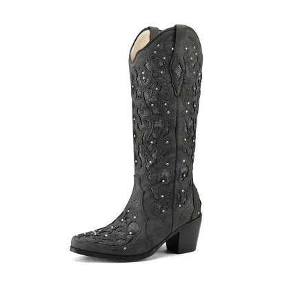 BERNARDA Botas Vaqueras Para Mujer - Yehaw | Negro - Yehaw 