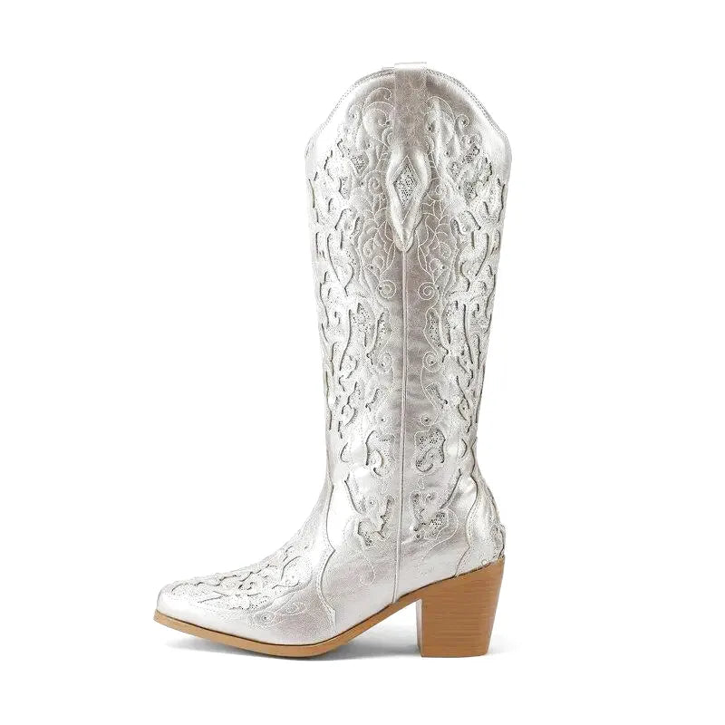BERNARDA Botas Vaqueras Para Mujer - Yehaw | Plata - Yehaw 