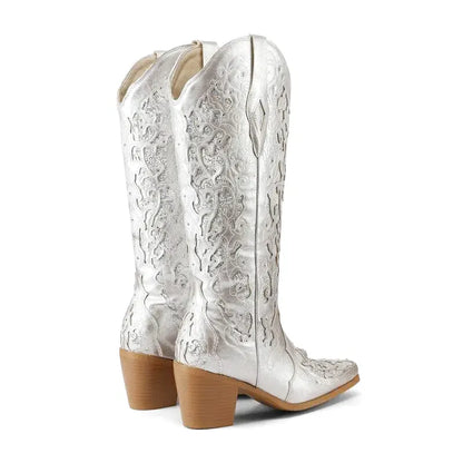 BERNARDA Botas Vaqueras Para Mujer - Yehaw | Plata - Yehaw 