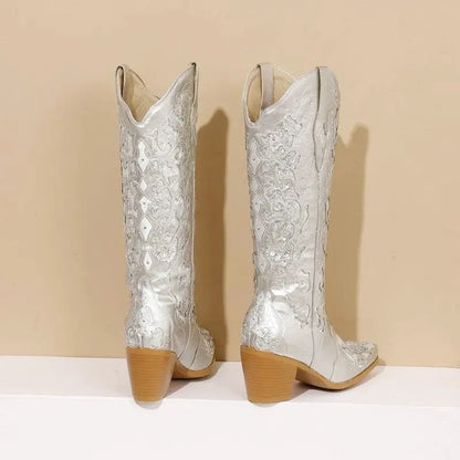 BERNARDA Botas Vaqueras Para Mujer - Yehaw | Plata - Yehaw 