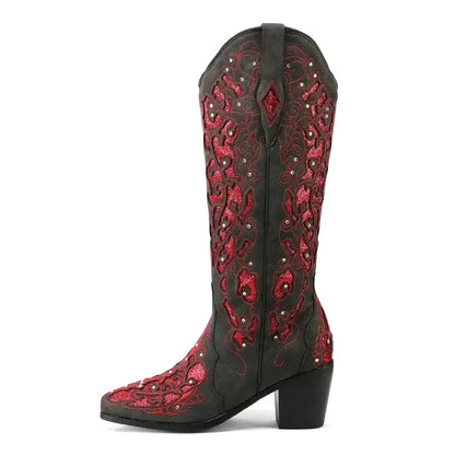 BERNARDA Botas Vaqueras Para Mujer - Yehaw | Rojo - Yehaw 