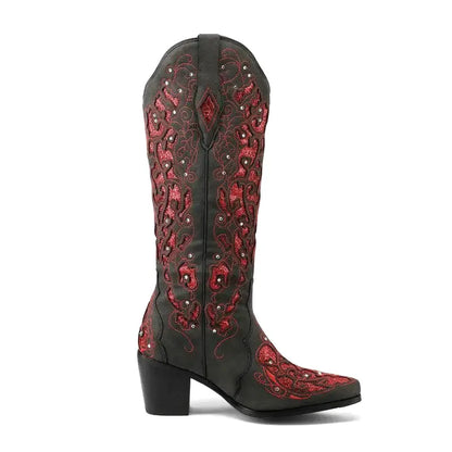 BERNARDA Botas Vaqueras Para Mujer - Yehaw | Rojo - Yehaw 