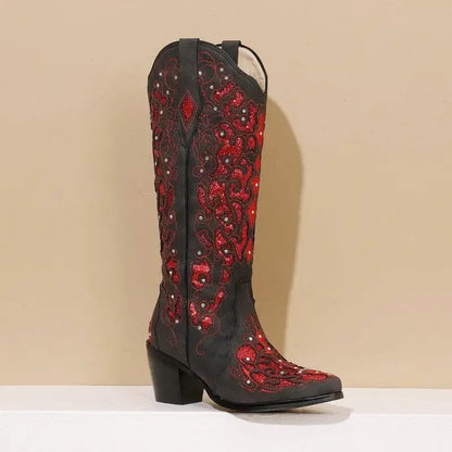 BERNARDA Botas Vaqueras Para Mujer - Yehaw | Rojo - Yehaw 