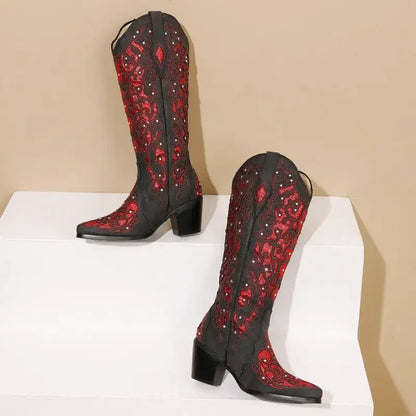 BERNARDA Botas Vaqueras Para Mujer - Yehaw | Rojo - Yehaw 