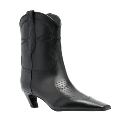 BERTA Botines Vaqueras Para Mujer - Yehaw | Negro - Yehaw 