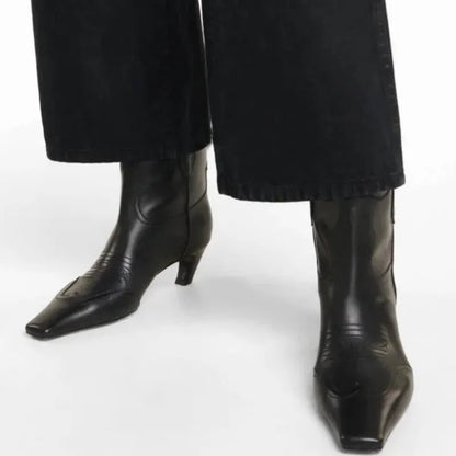 BERTA Botines Vaqueras Para Mujer - Yehaw | Negro - Yehaw 