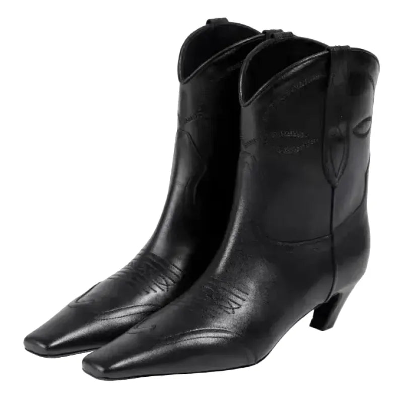 BERTA Botines Vaqueras Para Mujer - Yehaw | Negro - Yehaw 