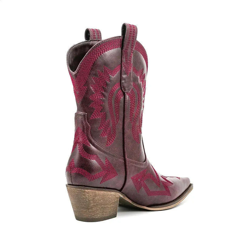 CAMILA Botines Vaqueras Para Mujer - Yehaw | Rojo - Yehaw 