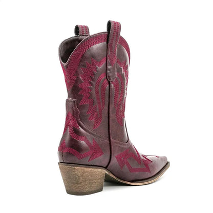 CAMILA Botines Vaqueras Para Mujer - Yehaw | Rojo - Yehaw 