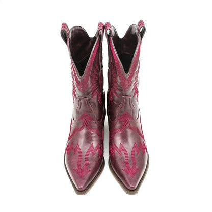 CAMILA Botines Vaqueras Para Mujer - Yehaw | Rojo - Yehaw 