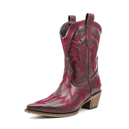 CAMILA Botines Vaqueras Para Mujer - Yehaw | Rojo - Yehaw 