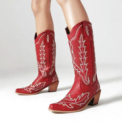CANDELARIA Botas Vaqueras Para Mujer - Yehaw | Rojo - Yehaw 