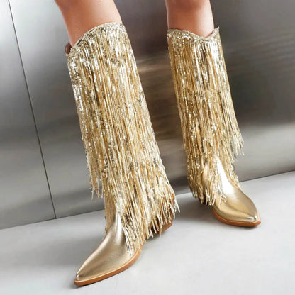 CARIDAD Botas Vaqueras Para Mujer - Yehaw | Oro - Yehaw 