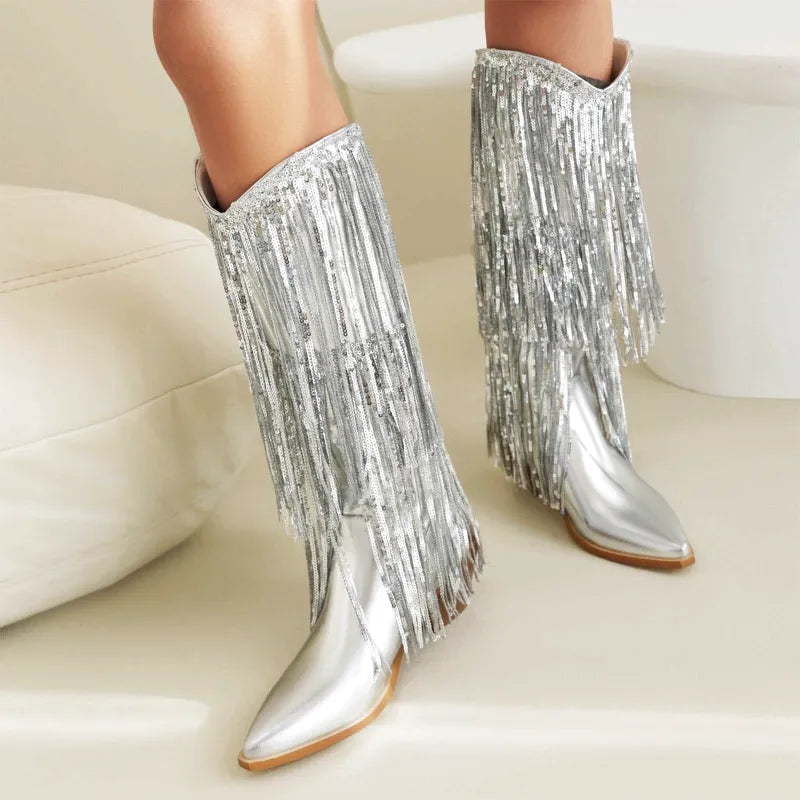 CARIDAD Botas Vaqueras Para Mujer - Yehaw | Plata - Yehaw 