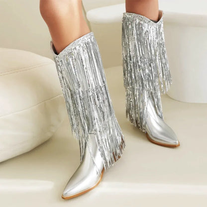 CARIDAD Botas Vaqueras Para Mujer - Yehaw | Plata - Yehaw 