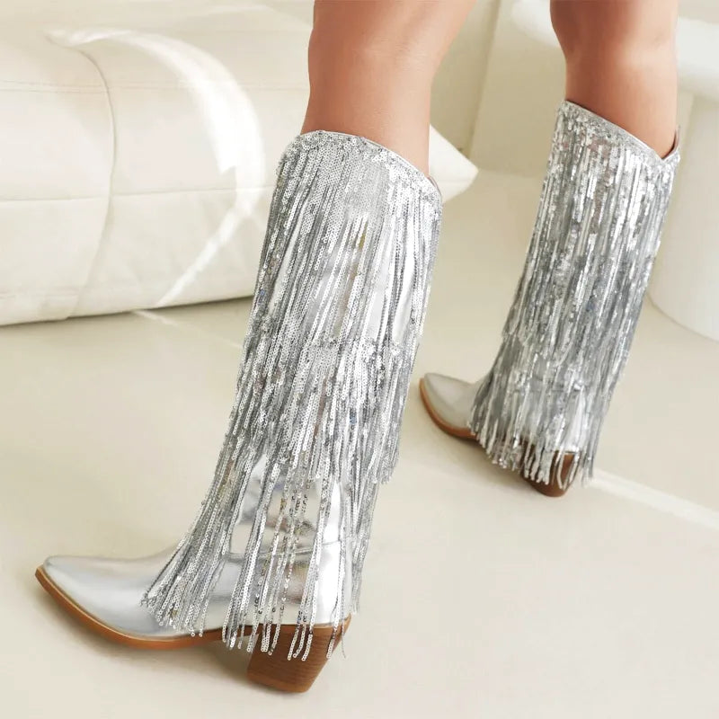 CARIDAD Botas Vaqueras Para Mujer - Yehaw | Plata - Yehaw 