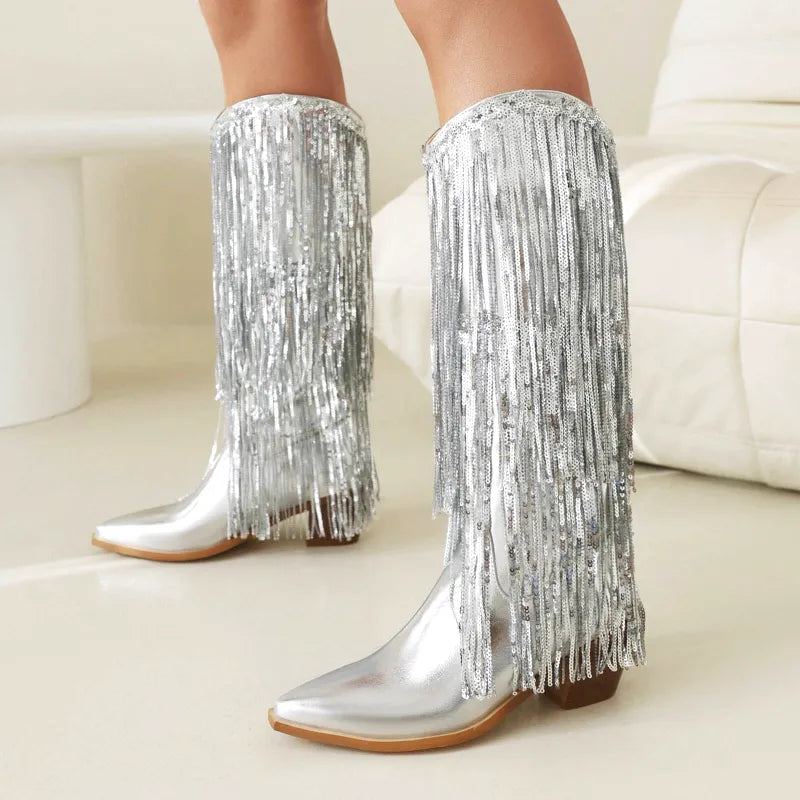 CARIDAD Botas Vaqueras Para Mujer - Yehaw | Plata - Yehaw 